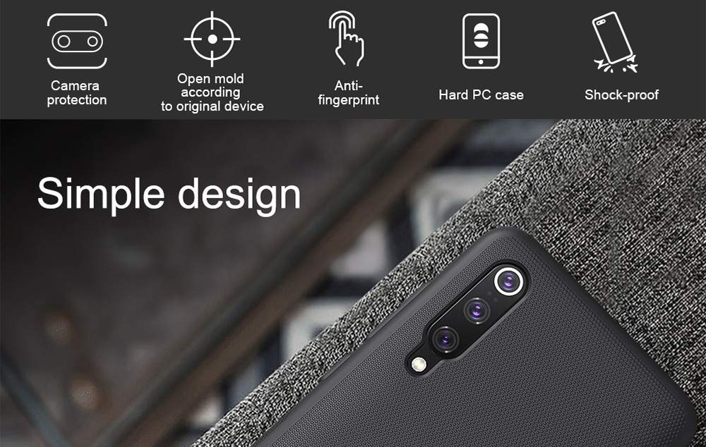 NILLKIN Protective Frosted PC Phone Case For Xiaomi Mi 9 Pro Smartphone - Black