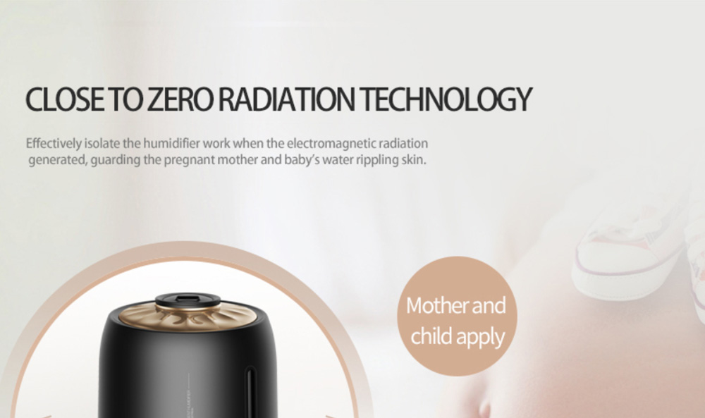 DEERMA DEM F600 Household Ultrasonic Humidifier 5L Capacity Aromatherapy Machine With Silver Carbon Ion Water Purification Box - Black