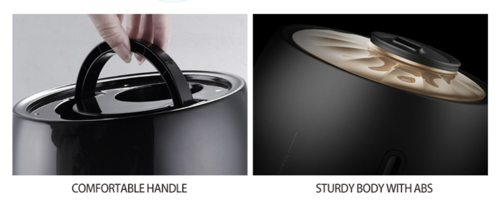 DEERMA DEM F600 Household Ultrasonic Humidifier 5L Capacity Aromatherapy Machine With Silver Carbon Ion Water Purification Box - Black