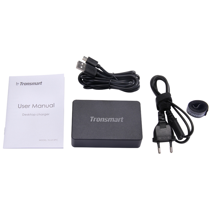 Qualcomm Certified Tronsmart Quick Charge 2.0 54W 5 Ports Desktop USB Charger Wall Charger for Samsung/Sony - EU Plug