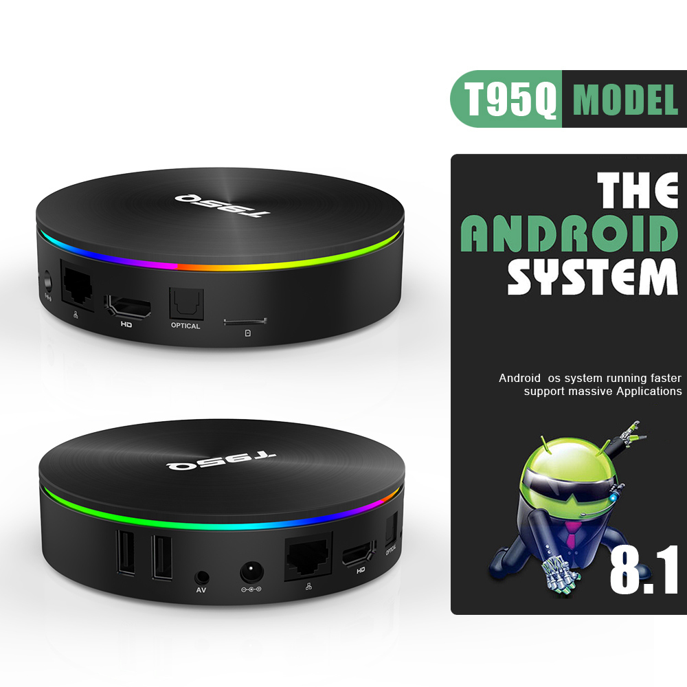 T95Q Amlogic S905X2 Android 8.1 4GB DDR4 32GB eMMC TV Box Dual Band WiFi LAN Bluetooth USB3.0