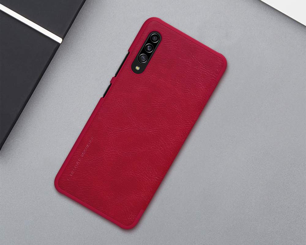 NILLKIN Protective Leather Phone Case For Samsung Galaxy A90 5G Smartphone - Black