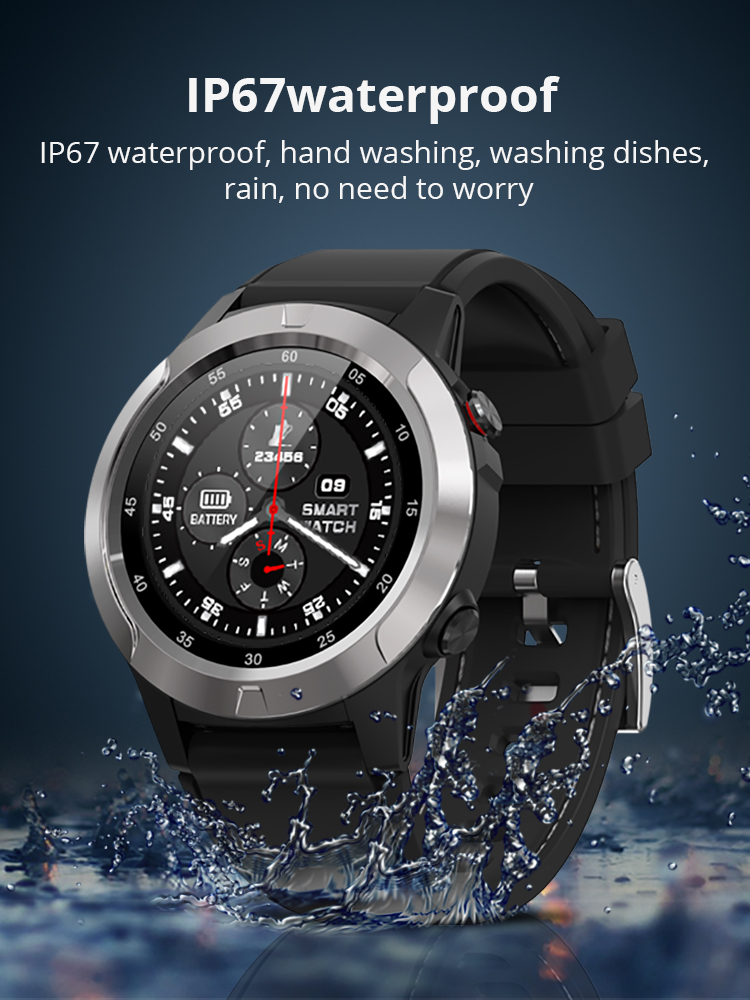 MAKIBES M4C Smart Watch GPS Bluetooth Heart Rate Monitor Call Message Reminder Music Player - Silver