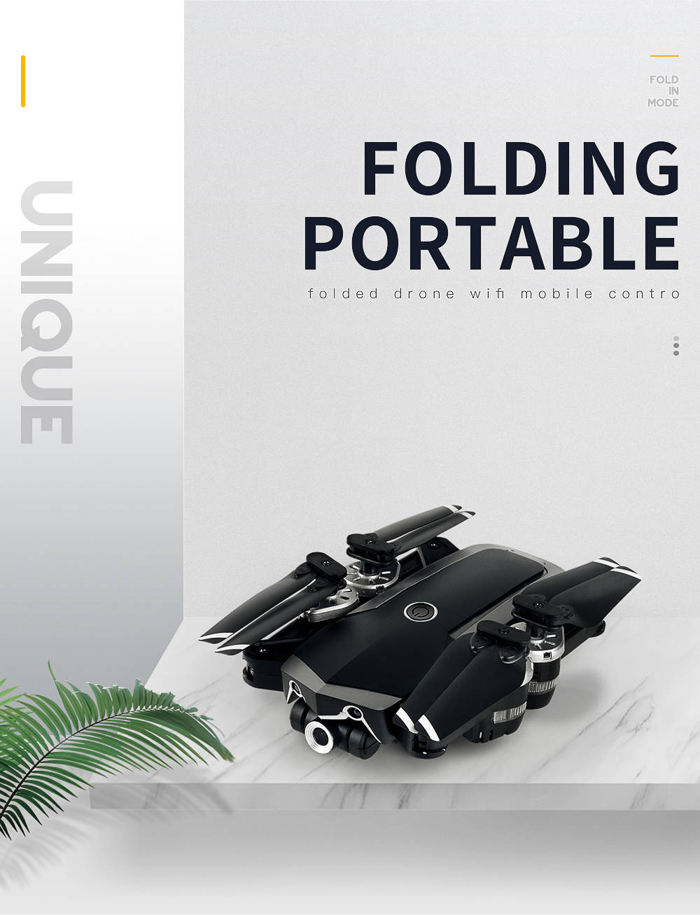 JDRC JD-20S 720P WIFI FPV Flying Time 15mins With 120 Degree Wide-angle Camera Altitude Hold Mode Foldable RC Drone RTF-Black