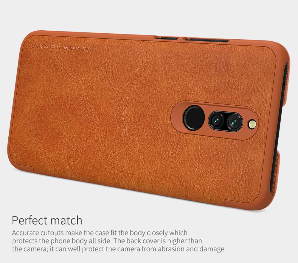 NILLKIN Protective Leather Phone Case For Xiaomi Redmi 8 Smartphone - Black