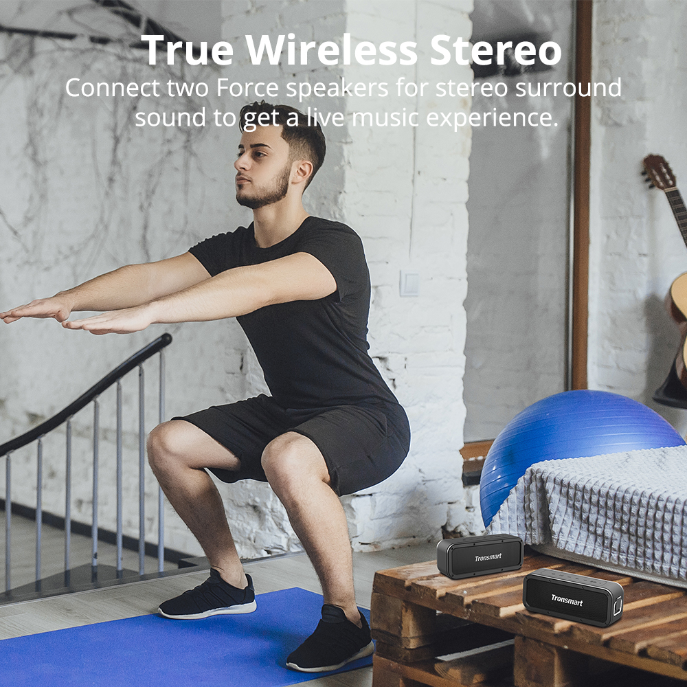 Tronsmart Force SoundPulse™ 40W Bluetooth 5.0 Speaker Google Assistant IPX7 TWS & NFC 15 Hours Playtime