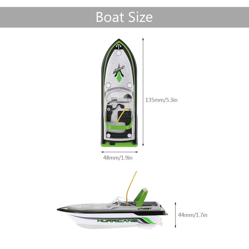 Happy Cow 777-218 Mini RC Speedboat Racing Boat Yacht Model Ready-To-Go - Green