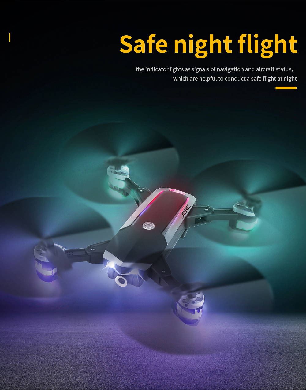 JDRC JD-20S 720P WIFI FPV Flying Time 15mins With 120 Degree Wide-angle Camera Altitude Hold Mode Foldable RC Drone RTF-Black