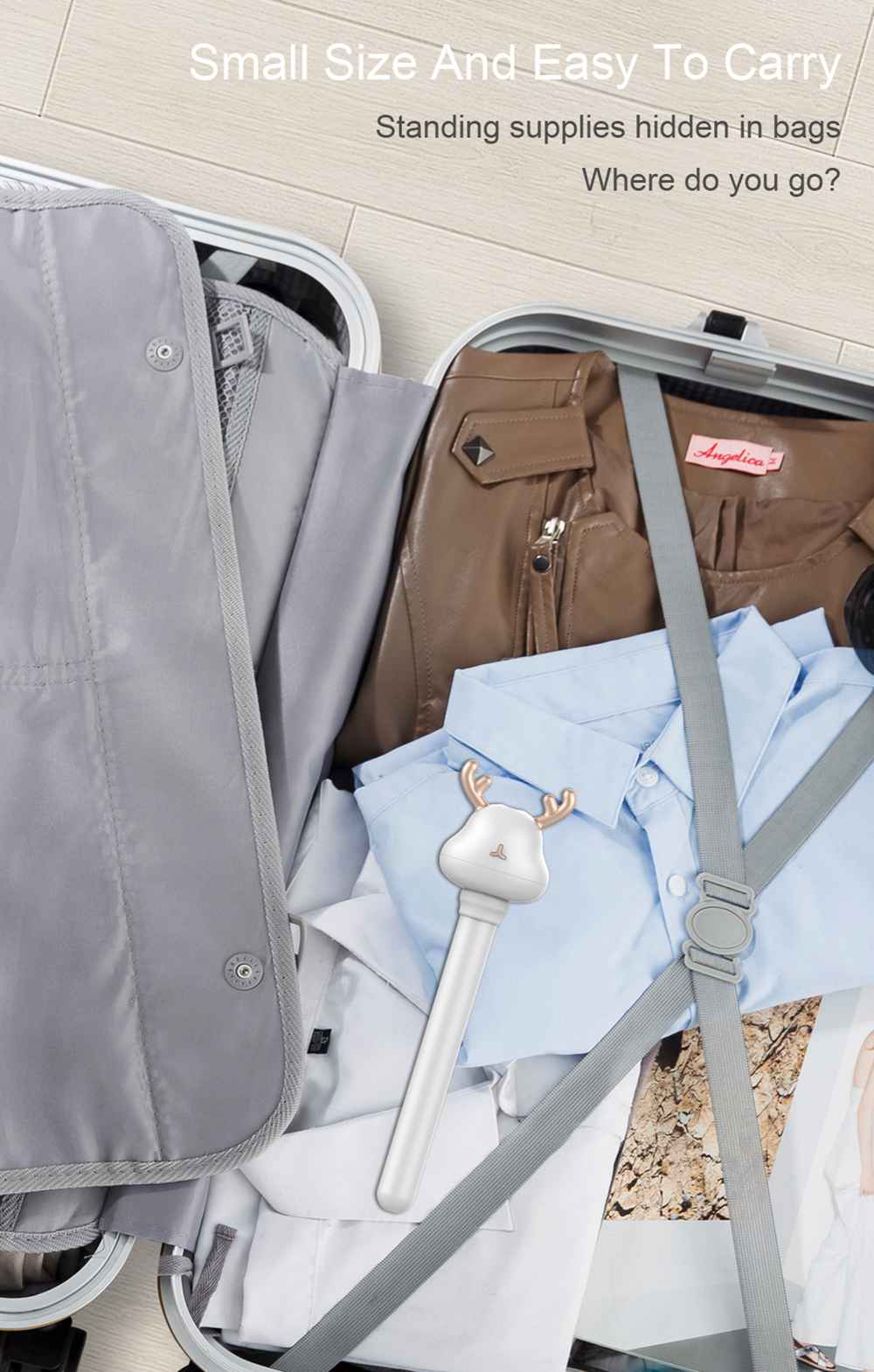 Mini USB Portable Deer Cool Mist Humidifier For Travel Car Home Hotel Office - Pink