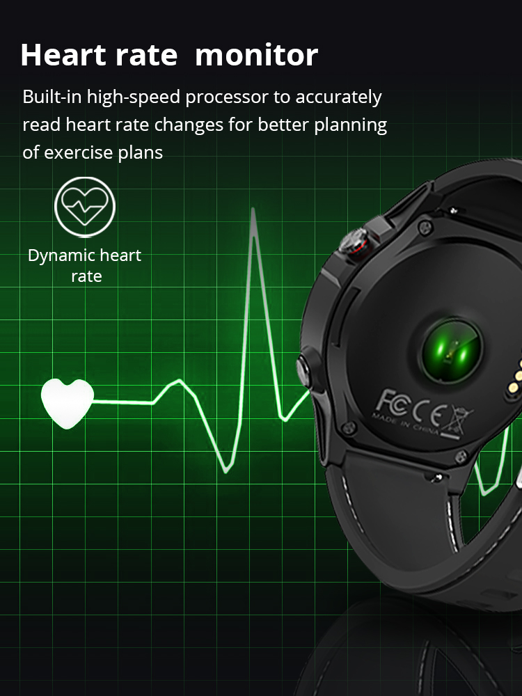 MAKIBES M4C Smart Watch GPS Bluetooth Heart Rate Monitor Call Message Reminder Music Player - Golden