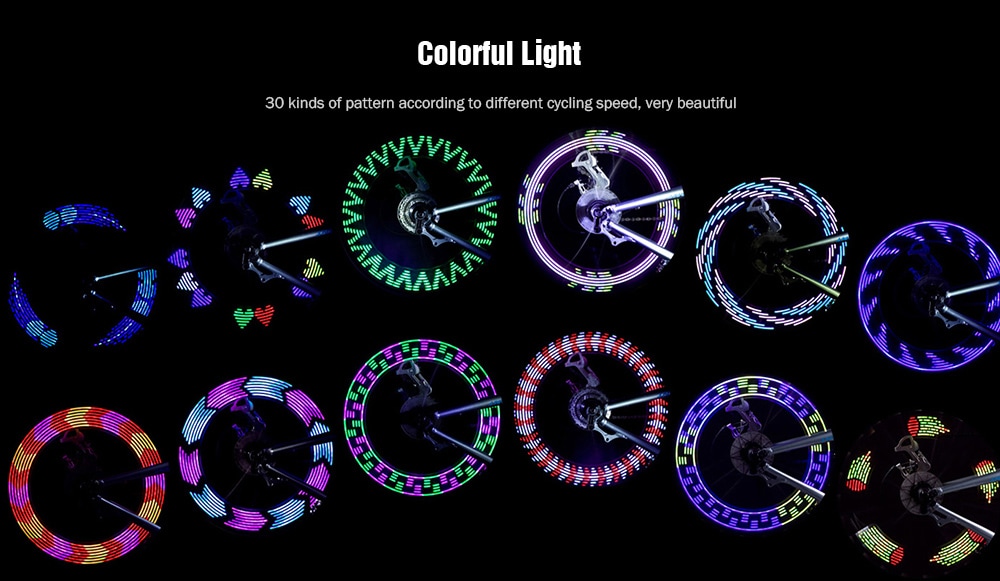 A02 14 LED Bicycle Spoke Light with 30 Patterns Lamp