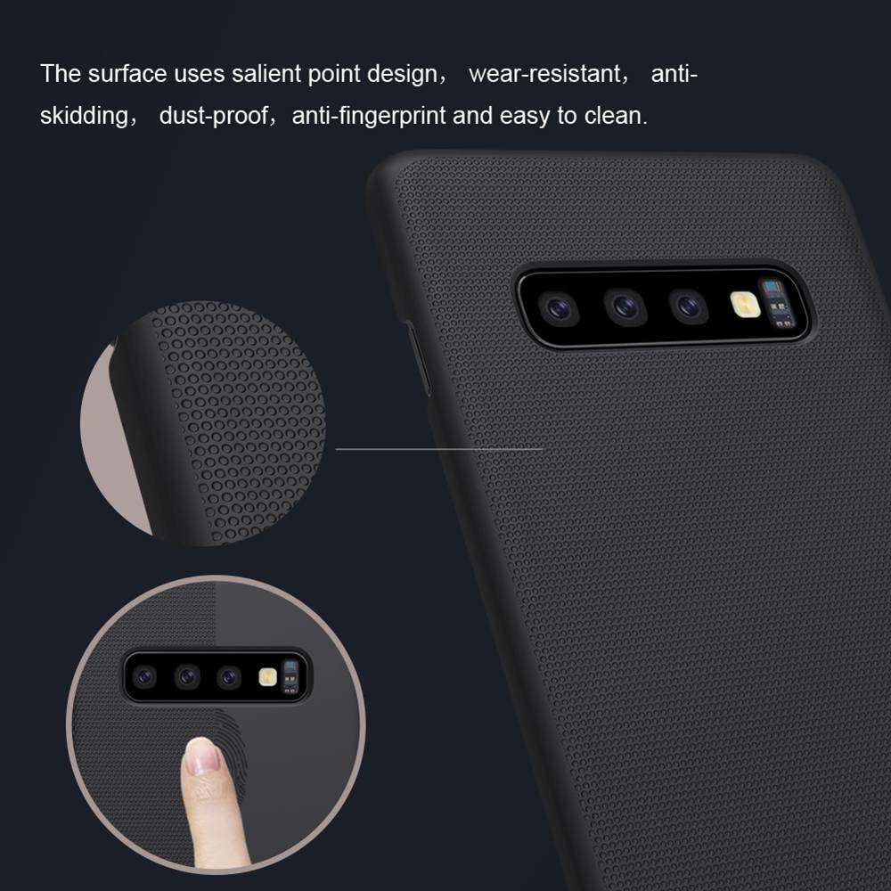 NILLKIN Protective Frosted PC Phone Case For Samsung Galaxy S10 Smartphone - Black