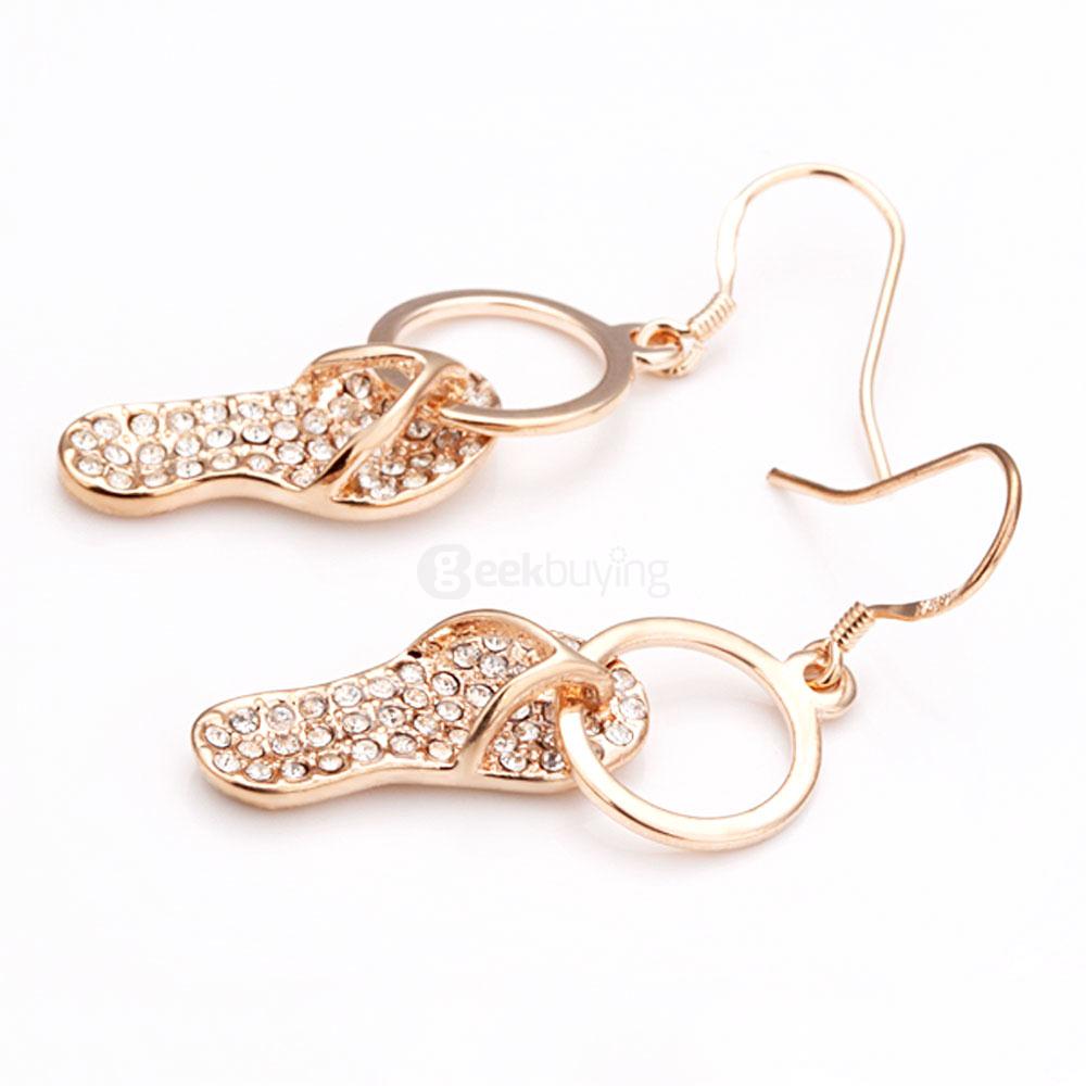 LKN18KRGPE005 Environmental Rose Gold Czech Diamond Earrings