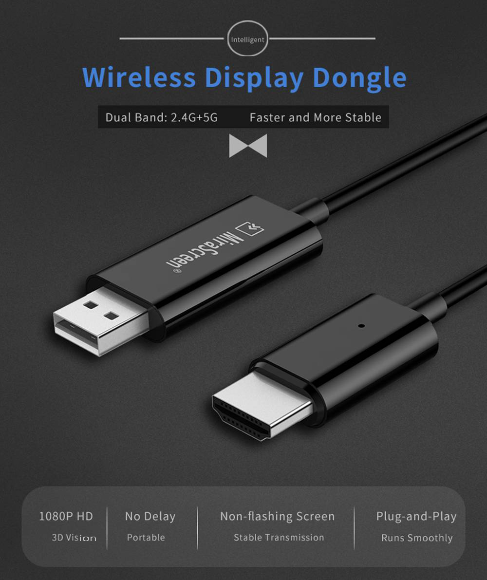 EZCast EZC-CS2 Wireless Plug&Play Display Receiver HDMI 2.4G/5G WIFI 1080P support Google Home/Chrome