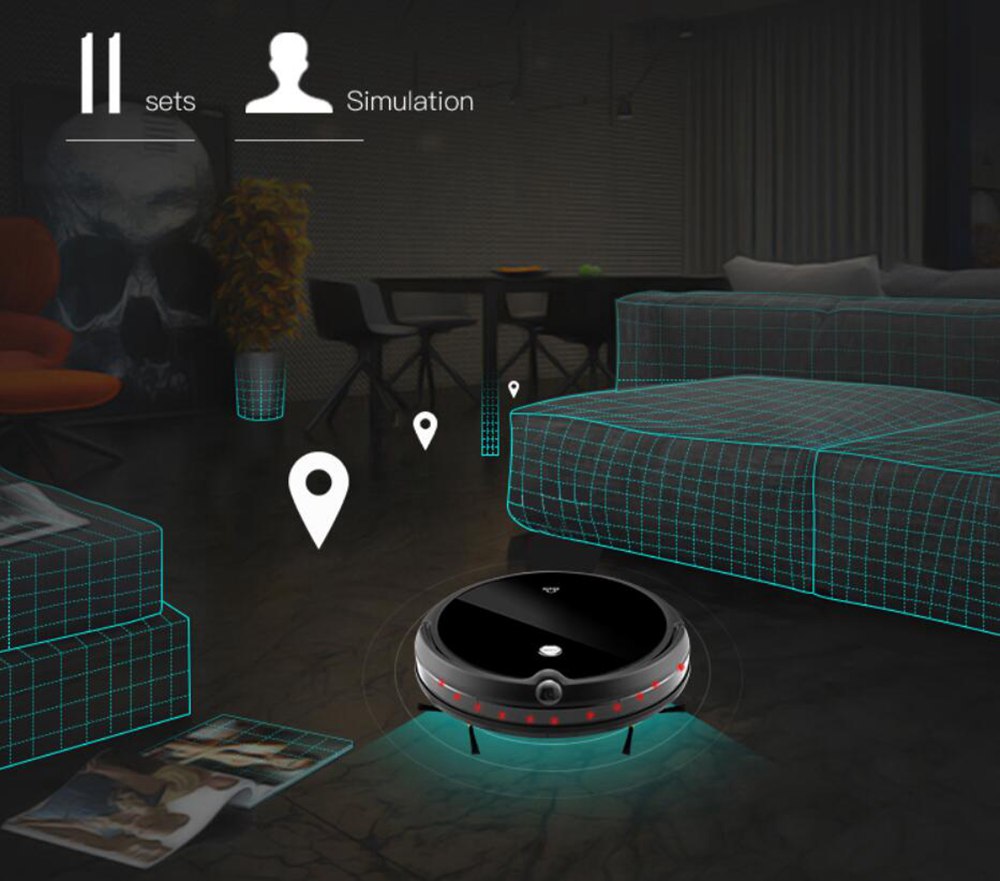 IMASS A3 Robot Vacuum Cleaner Powerful Suction For Various Cleaning Modes With APP Control Auto Charge - Black