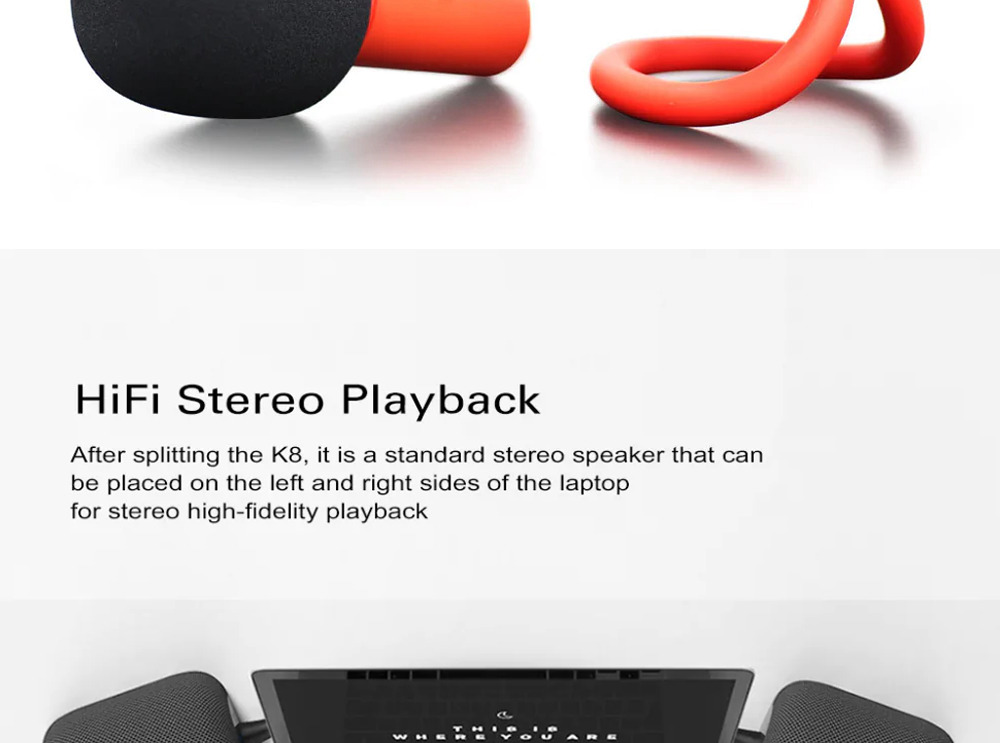 Xiaomi iK8 Karaoke HiFi Stereo Speaker + Microphone Set 3.5mm Audio Cable 5200mAh Battery - Gray