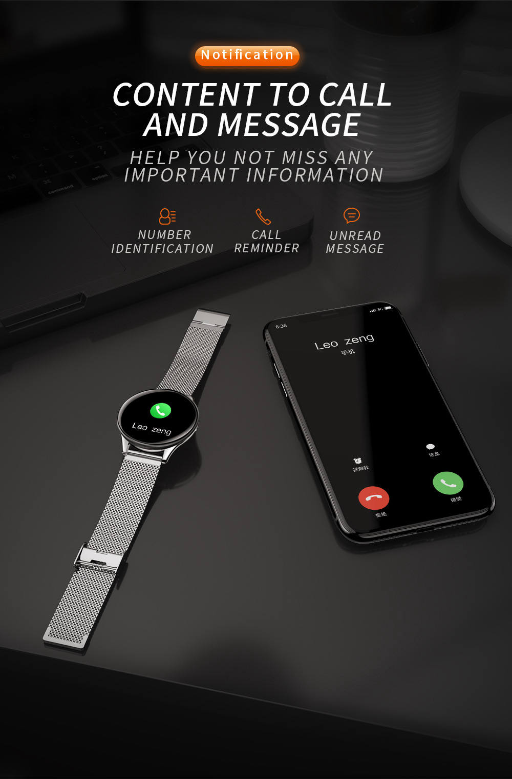 Makibes B06 Smart Watch 1.3 Inch IPS Screen Heart Rate Blood Pressure Monitor IP67 Fitness Tracker Smartband - Black