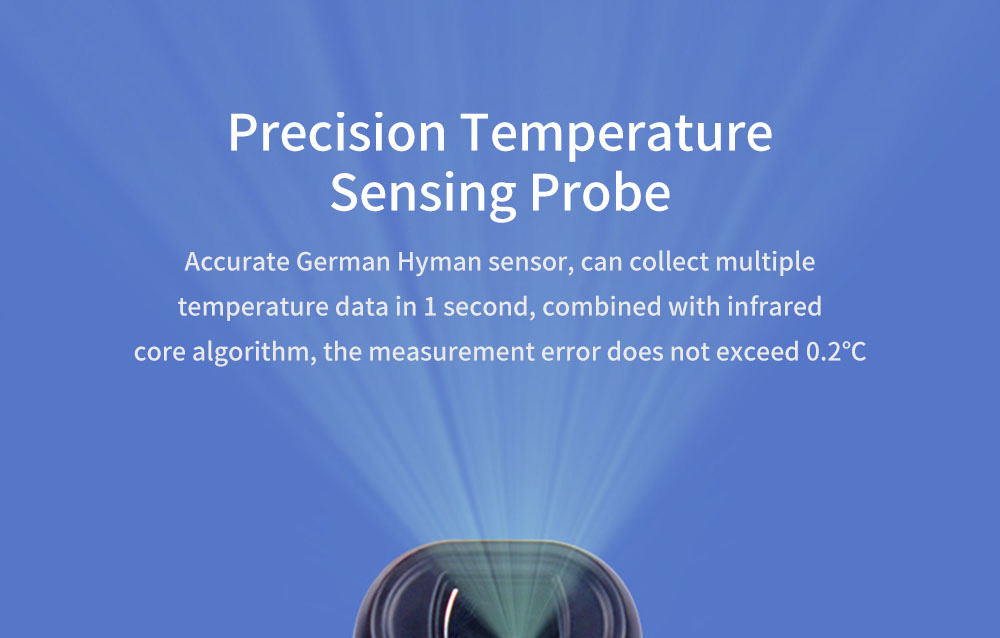 T09 Smart Digital Body Thermometer Infrared LED Full Screen Instant Measure - Black