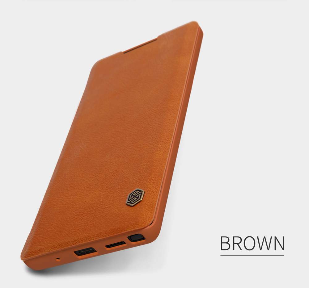 NILLKIN Protective Leather Phone Case For Samsung Galaxy Note 10 / Note 10 5G Smartphone - Black