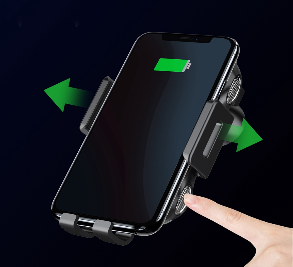 Smart Wireless Car Charger X318 Fast Charging Automatic Clamping One Hand Operation Air Vent Phone Holder - Black