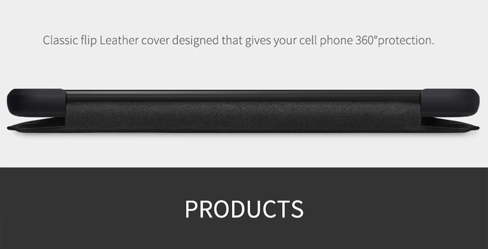 NILLKIN Protective Leather Phone Case For Xiaomi Redmi 8 Smartphone - Black