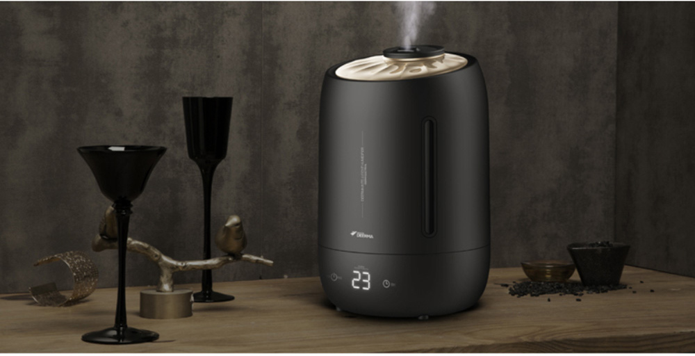 DEERMA DEM F600 Household Ultrasonic Humidifier 5L Capacity Aromatherapy Machine With Silver Carbon Ion Water Purification Box - Black