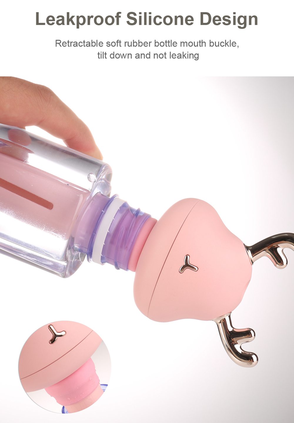 Mini USB Portable Deer Cool Mist Humidifier For Travel Car Home Hotel Office - Pink