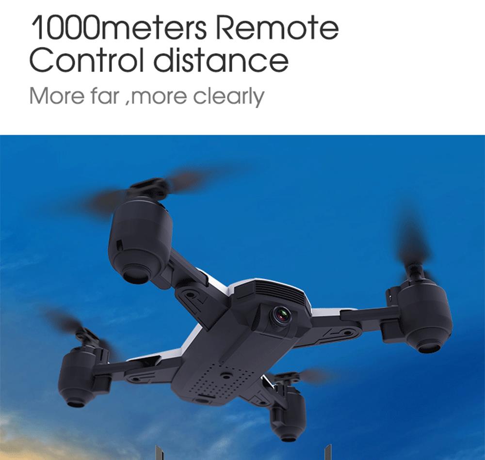 SHRC H1G 1080P 2.4G WiFi GPS FPV RC Drone Follow Me Mode RTF Black - Two Battery