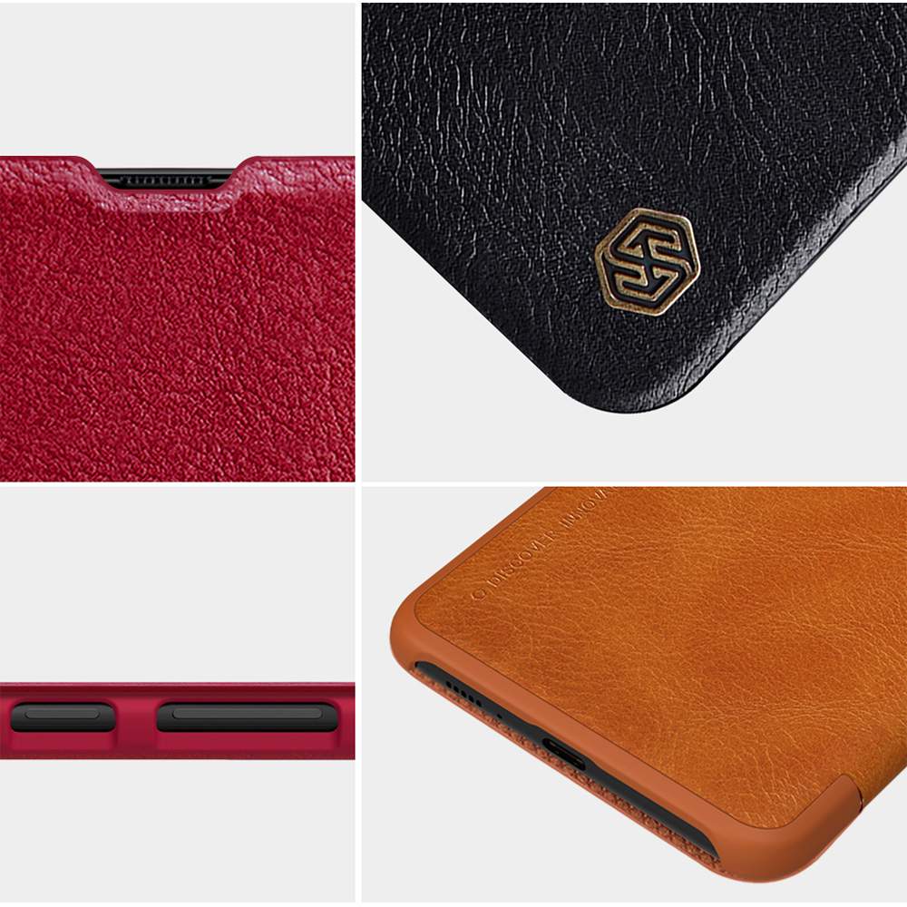 NILLKIN Protective Leather Phone Case For Samsung Galaxy A90 5G Smartphone - Red