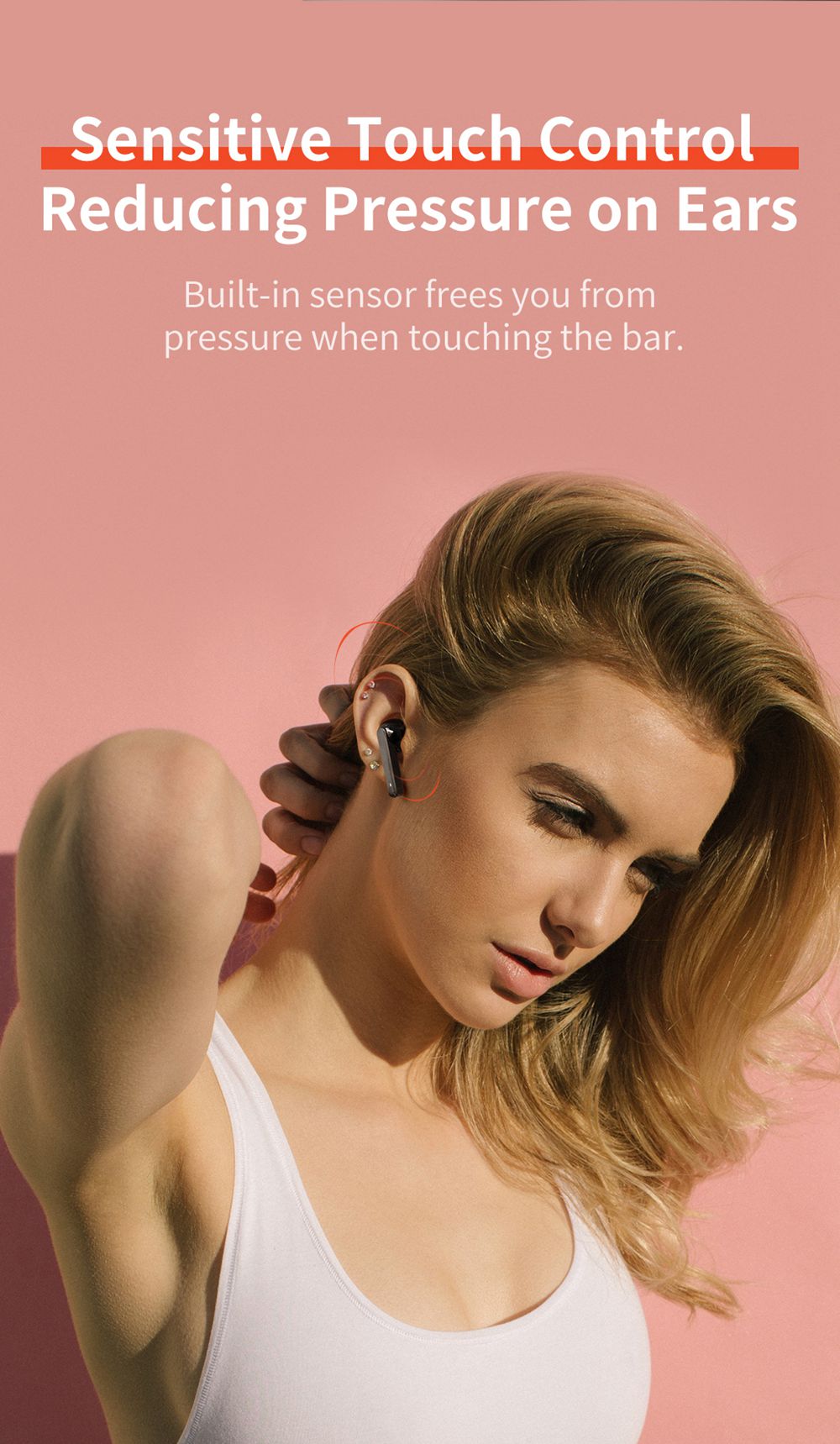 QCY T3 Bluetooth 5.0 TWS Earphones Stereo/Mono Mode AAC/SBC Tech 25 Hours Battery Life IPX5 3D Stereo