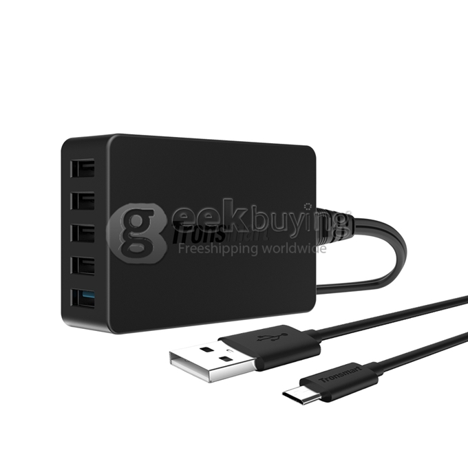 Qualcomm Certified Tronsmart Quick Charge 2.0 54W 5 Ports Desktop USB Charger Wall Charger for Samsung/Sony - EU Plug