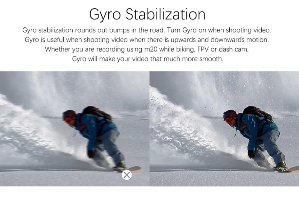 SJCAM M20 WiFi Action Camera 16MP Sony IMX206 Sensor 166 Degree Angle Len Gyro Stabilization With Waterproof Case - Black