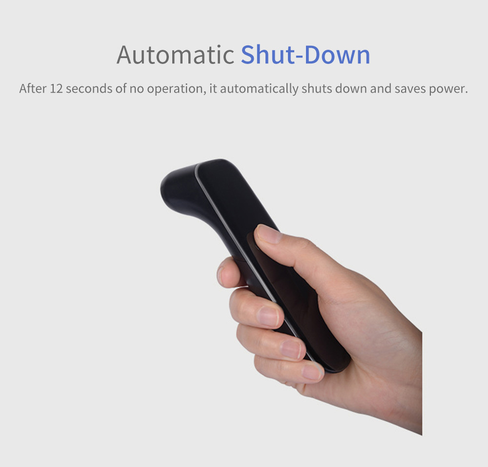 T09 Smart Digital Body Thermometer Infrared LED Full Screen Instant Measure - Black