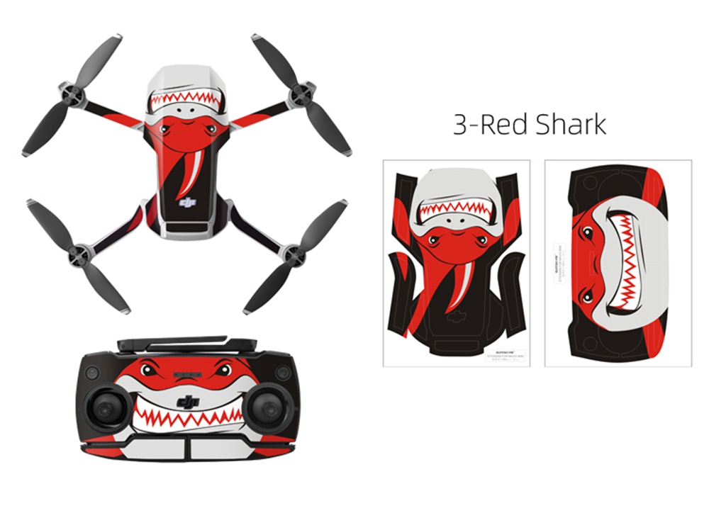 Sunnylife Expansion Accessories Aircraft Transmitter Sticker Set For DJI Mavic MINI RC Aircraft - Blue Shark