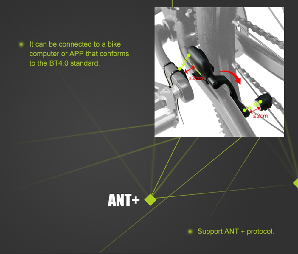 Meilan C3 Wireless Speed / Cadence Sensor Waterproof IPX5 Bluetooth BT4.0 sensore