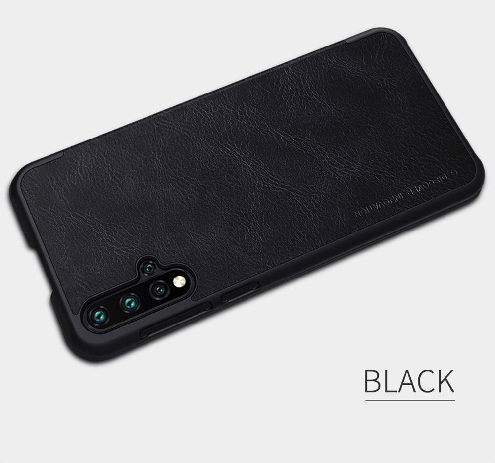 NILLKIN Protective Leather Phone Case For HUAWEI Nova 5 / Nova 5 Pro Smartphone - Black