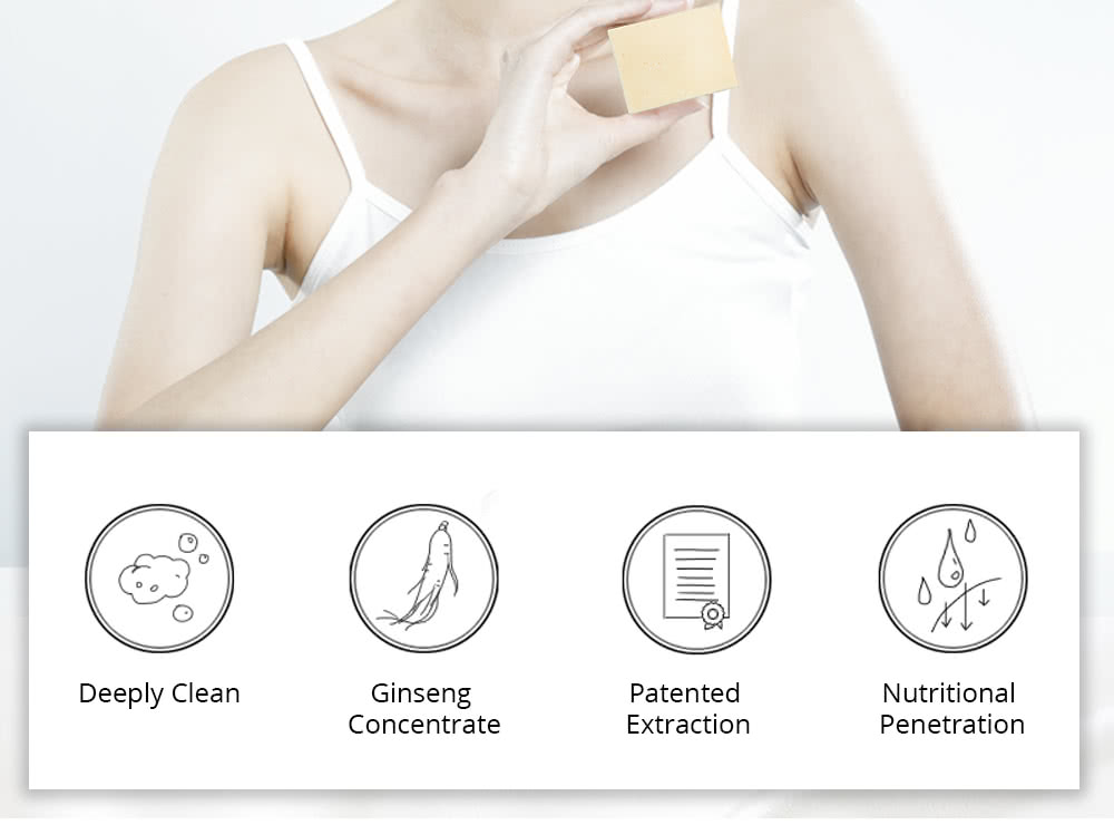 6pcs X-Water Ginseng Natural Facial Soap 2.6oz Anti-mite Anti-acne Oil-control Cleansing Soap