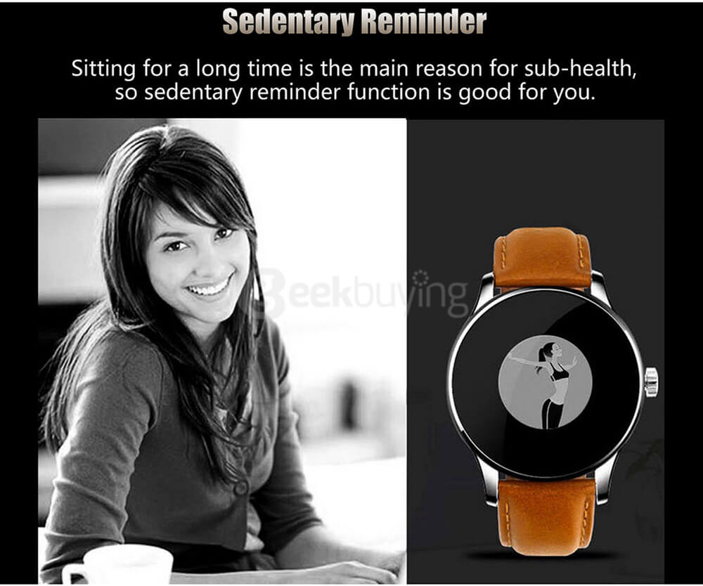 Makibes K88H Smart Bluetooth Watch Heart Rate Monitor Smartwatch MTK2502 Siri Function Gesture Control For iOS Andriod (Stainless Steel Band) - Black