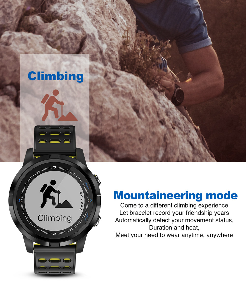 N105 Smartwatch Heart Rate Monitor IP68 Water Resistant GPS Multi-Sport Mode - Black