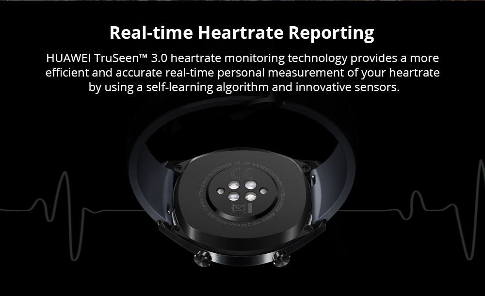 HUAWEI WATCH GT Sports Smart Watch 1.39 Inch AMOLED Colorful Screen Heart Rate Monitor Built-in GPS - Black