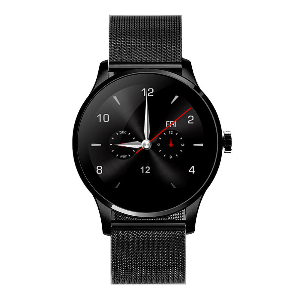 Makibes K88H Smart Bluetooth Watch Heart Rate Monitor Smartwatch MTK2502 Siri Function Gesture Control For iOS Andriod (Stainless Steel Band) - Black