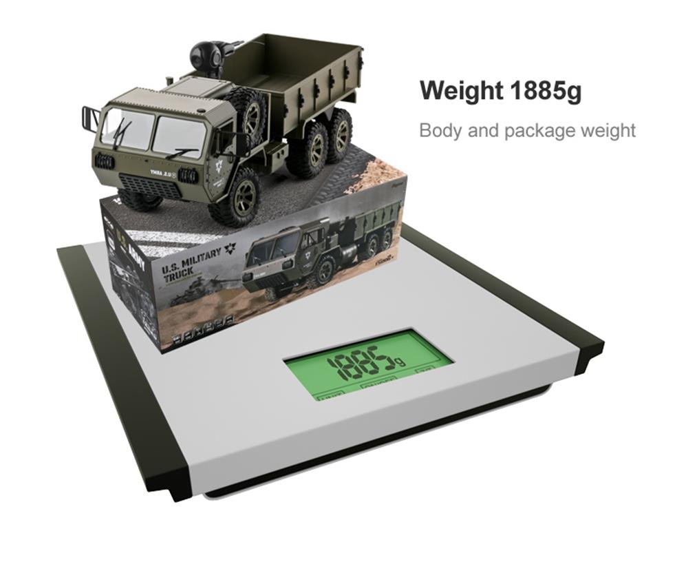 Fayee FY004A 2.4G 1/16 6WD Proportional Control US Army Military Truck RC Car For Kid Gift RTR - Army Green