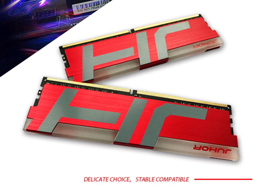 Juhor DDR4 8GB 2666Mhz 1.2V 288 Pin RAM Desktop Memory Module With RGB Glowing And Shell For PC Computer - Red