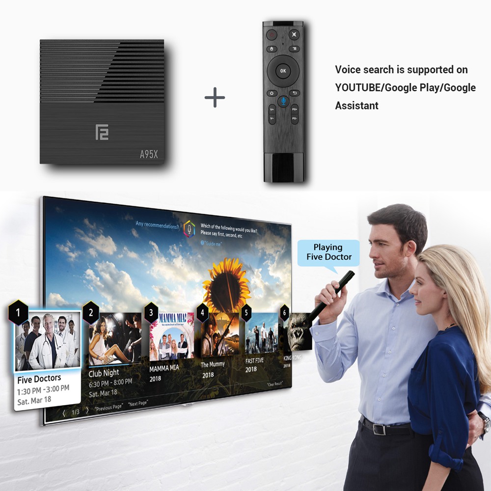 A95X F2 Amlogic S905X2 Android 9.0 4GB / 32GB TV Box with IR Remote 2.4G WiFi LAN