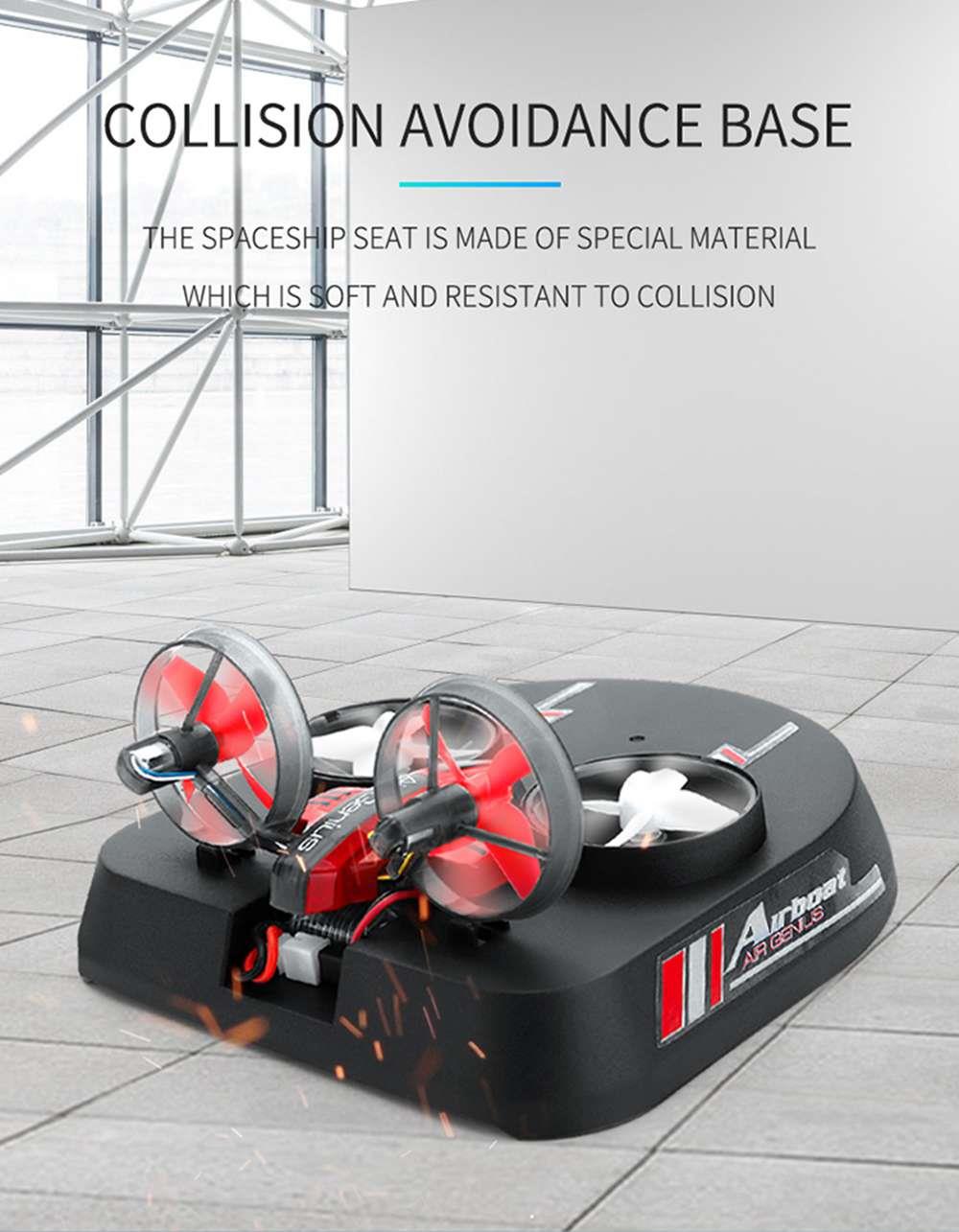 L6082 Air Genius RC Quadcopter Airplane Tiny Whoover All-In-One DIY 2.4G RC Drone For Kids Gift RTF Red - One Battery Version