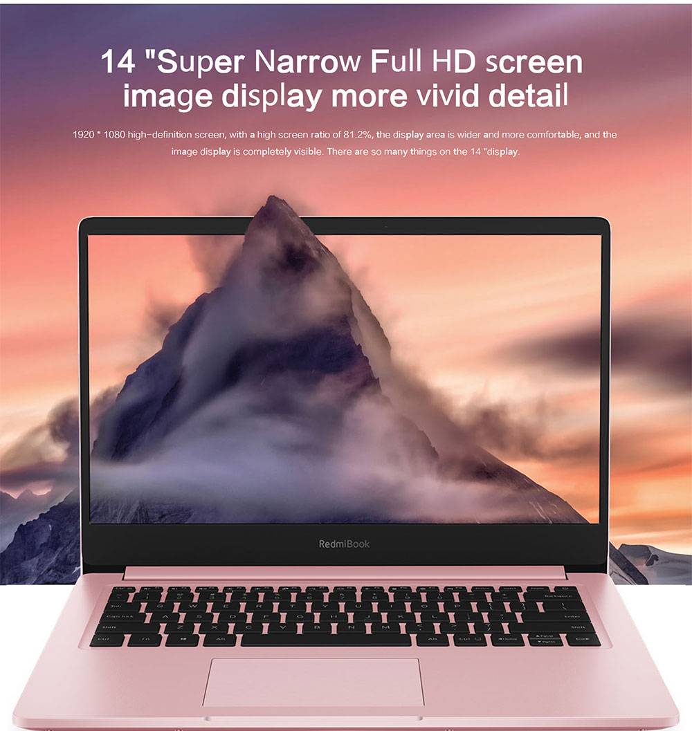 Xiaomi Redmibook 14 Enhanced Edition Intel Core i5-10210U Quad Core FHD 1920*1080 8GB DDR4 512GB SSD NVIDIA GeForce MX250 Windows 10 Home - Pink
