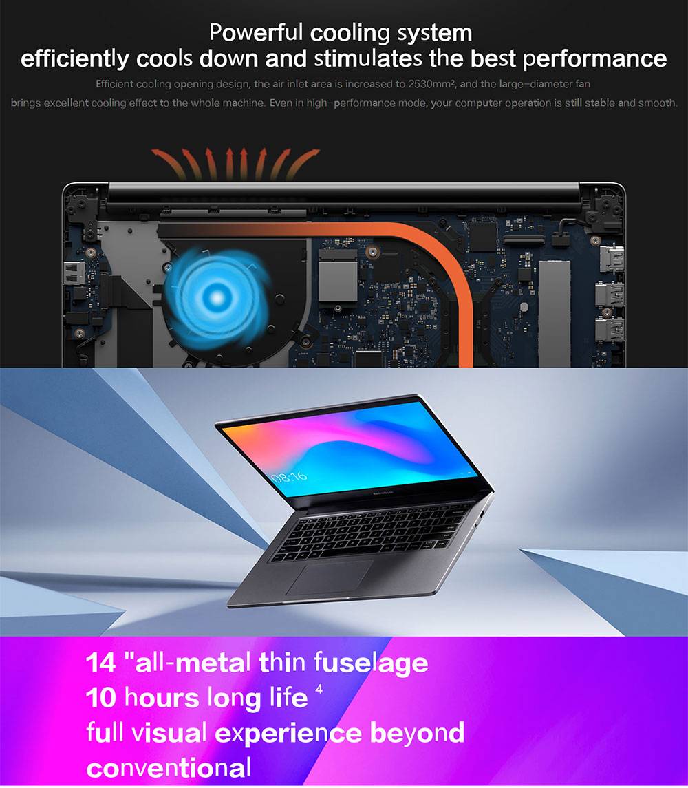 Xiaomi Redmibook 14 Enhanced Edition Intel Core i5-10210U Quad Core FHD 1920*1080 8GB DDR4 512GB SSD NVIDIA GeForce MX250 Windows 10 Home - Silver