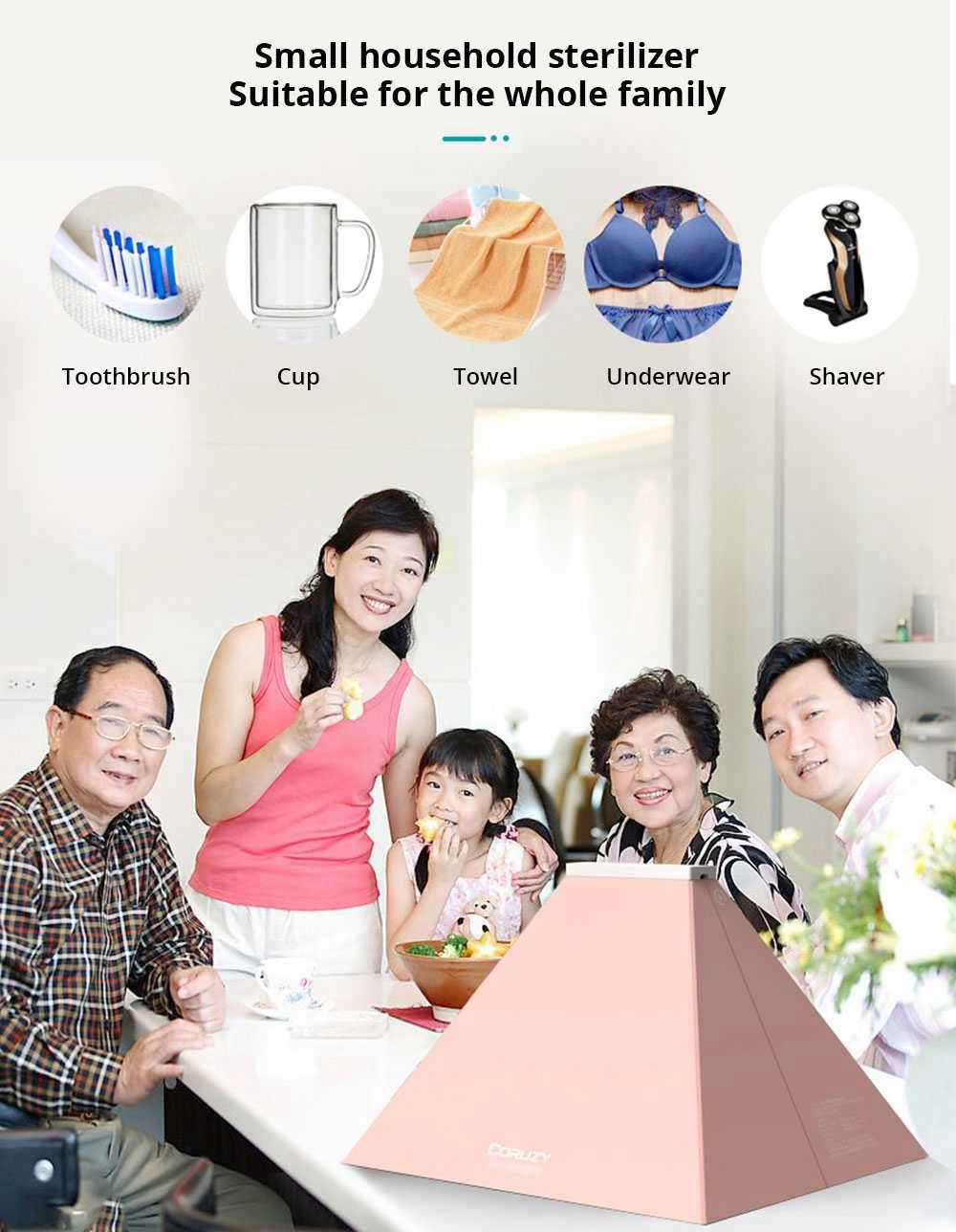 CORUZY Portable Disinfection Box Efficient UV Sterilization For Smartphone / Masks - Pink