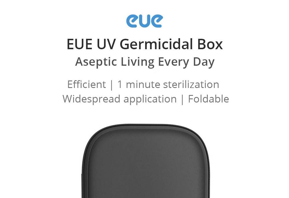 EUE Portable Phone UV Disinfection Sterilization Bag Antibacterial Bacteriostatic From Xiaomi Youpin - Black
