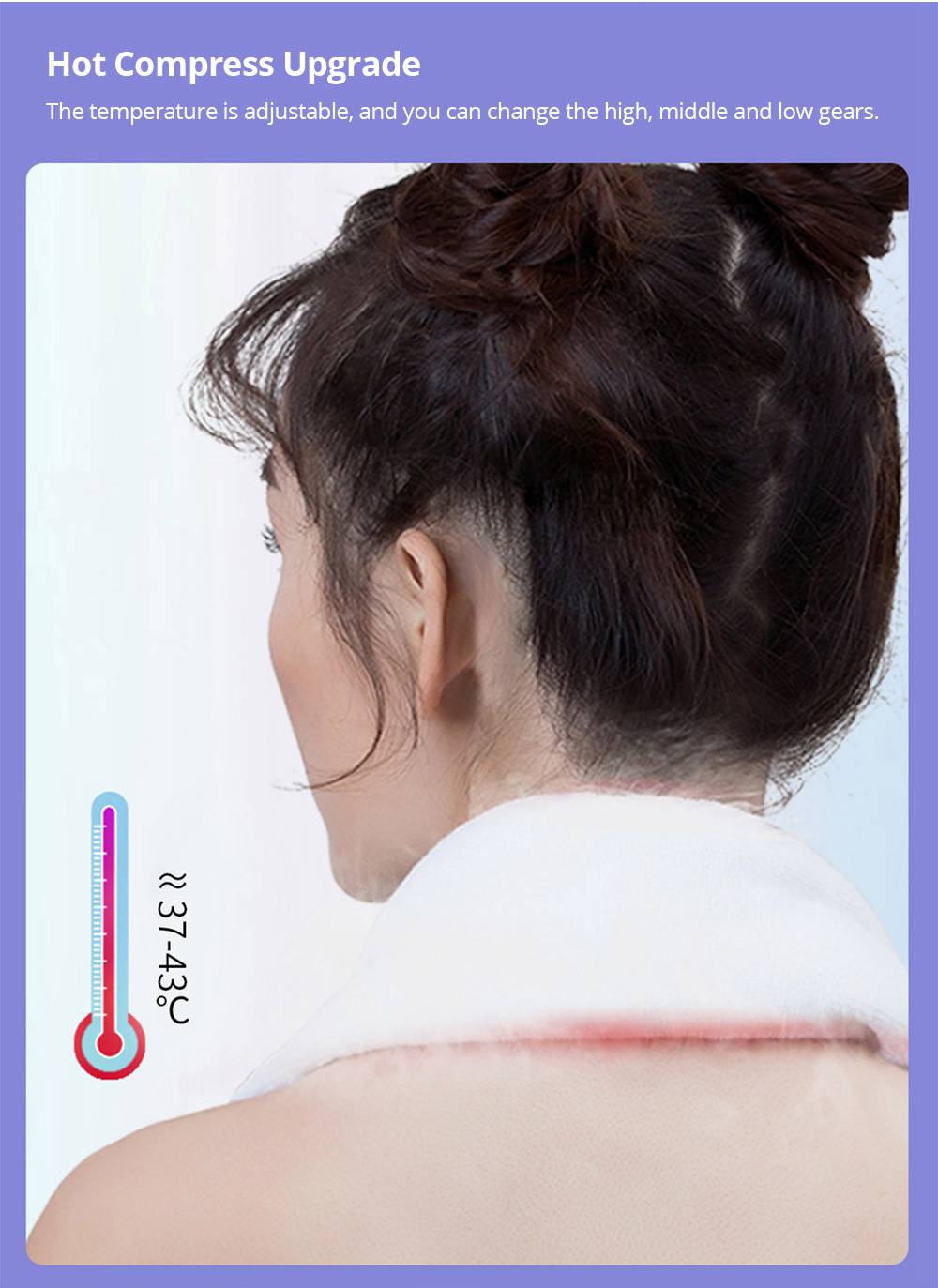 SKG K6 Intelligent Electronic Cervical Massager Neck Guard Device Fashion 4 Modes Adjustable Temperature Bluetooth Control USB Charging Relax Cervical Pressure - Blue
